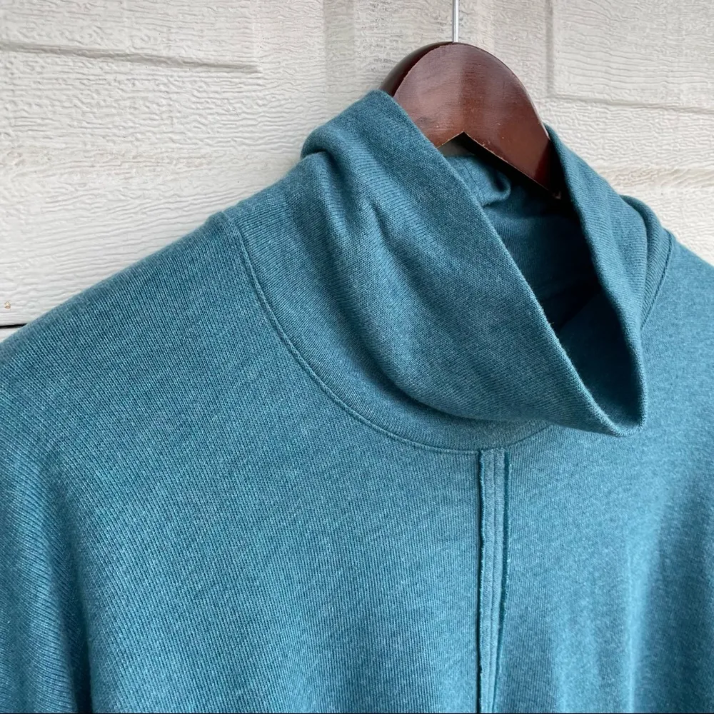 J Jill Pure Jill Womens Shirt Tunic Cowl Neck Seamed 3/4 Sleeve Cotton Small - Image 6