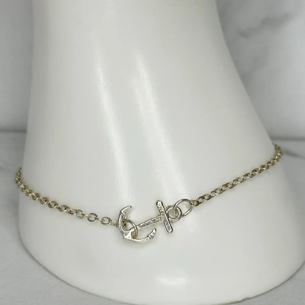 Silver Tone Anchor Anklet Ankle Bracelet - Image 6