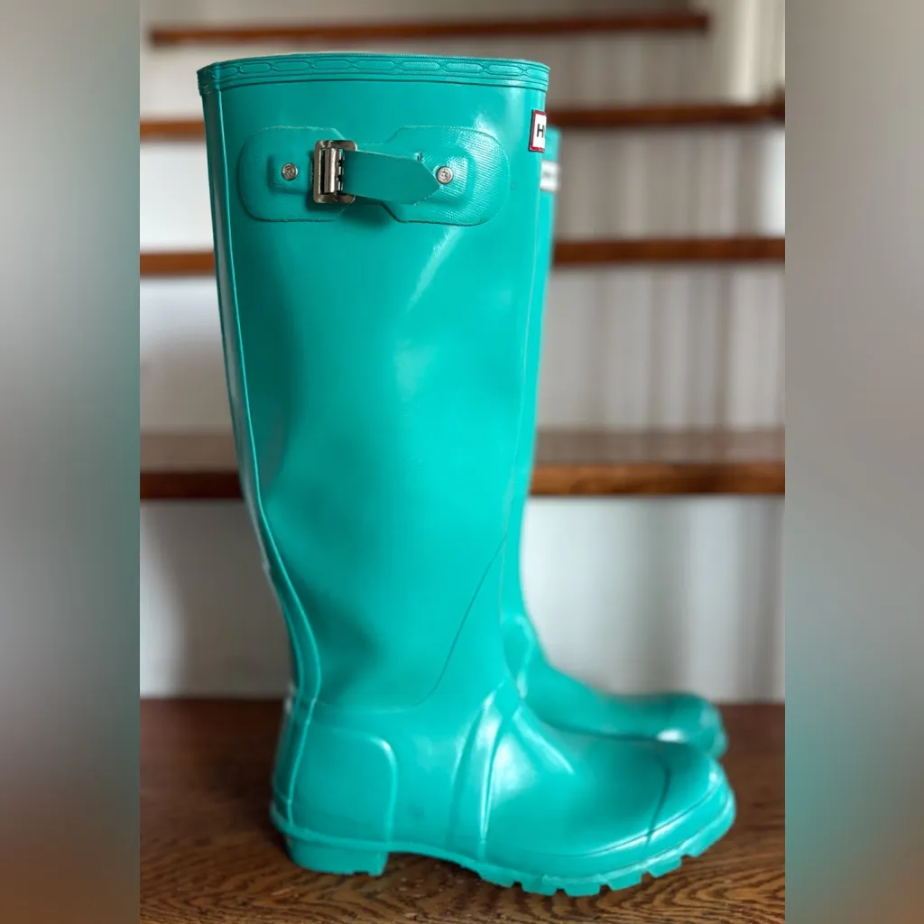 Hunter Women's‎ Teal Winter Boots Size 7 EUC - Image 2