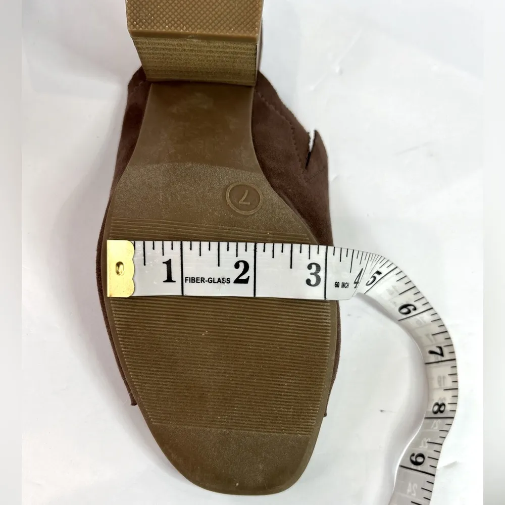 Universal Thread Woman’s Sz 7 Norelle Sandal Stacked Heels Shoes Brown Slip On - Image 4