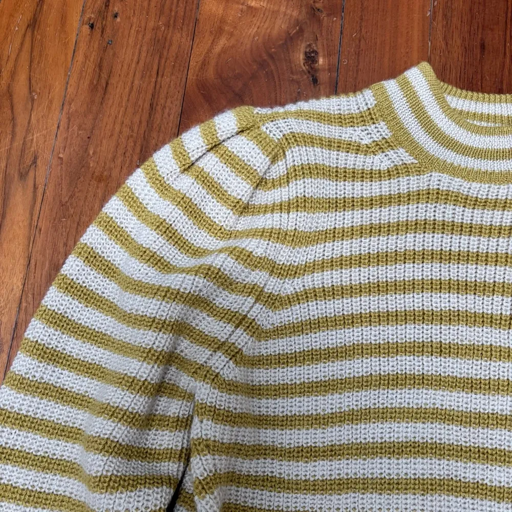ELEVEN SIX Mia Stripe Baby Alpaca Sweater ivory yellow S - Image 3