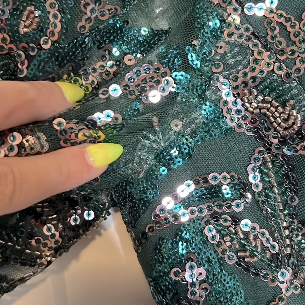 NWOT Dress the Population Floral Sequin Long Sleeve Dress - Image 6