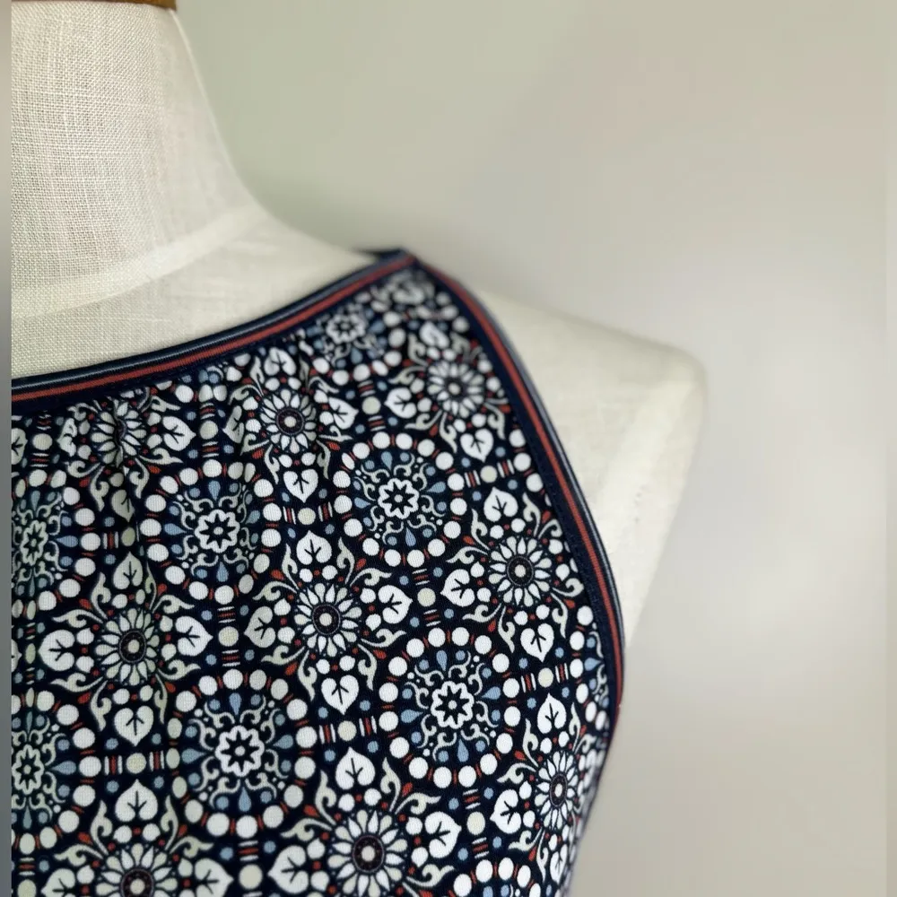 Sophie Max sleeveless stretch maxi dress navy white red size large like new - Image 5