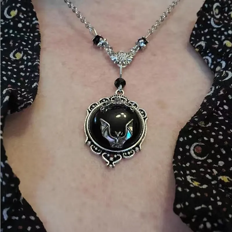 Gothic Bat Silver Plated‎ Pendant Necklace Faux Fashion Jewelry - Image 9