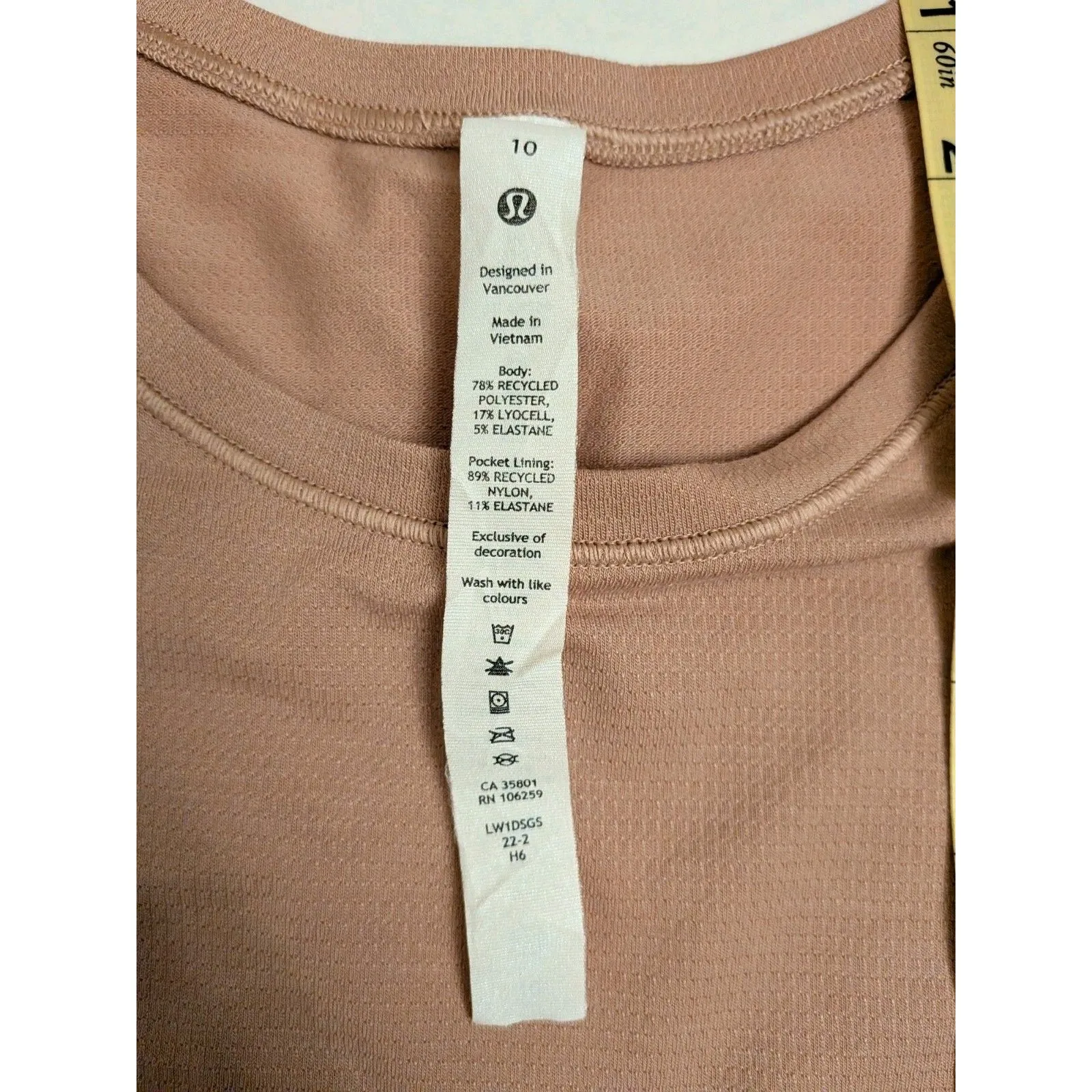 Lululemon Cap Sleeve Hiking Tank Top Sz 10 Outdoor Workout Lounge Activewear - Image 6