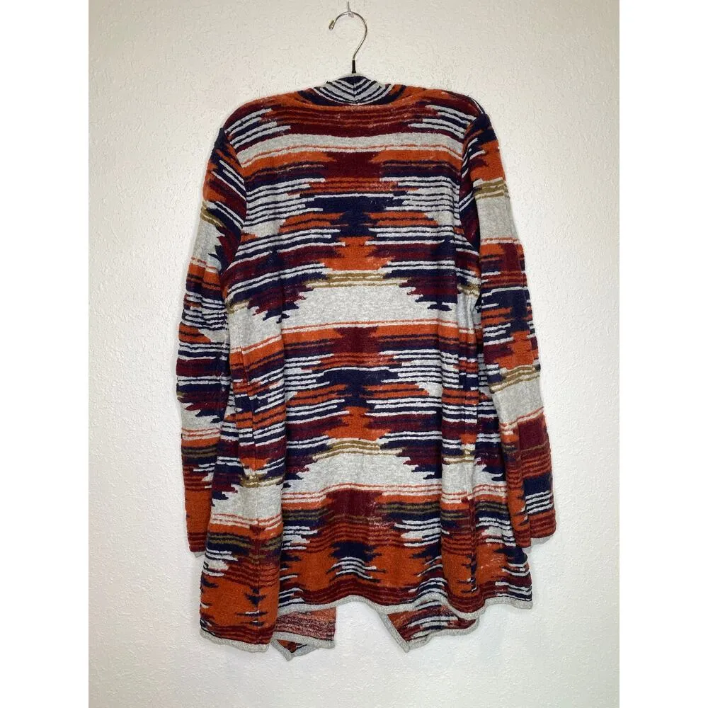 Lucky Brand Open Front Southwestern Style Boho Cardigan Sweater Sz Lg Cotton - Image 4