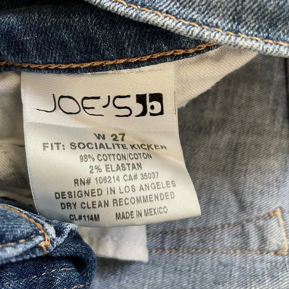JOE’S Jeans Socialite Kicker, Elizabeth wash cropped, cuffed jeans, size W27 - Image 10