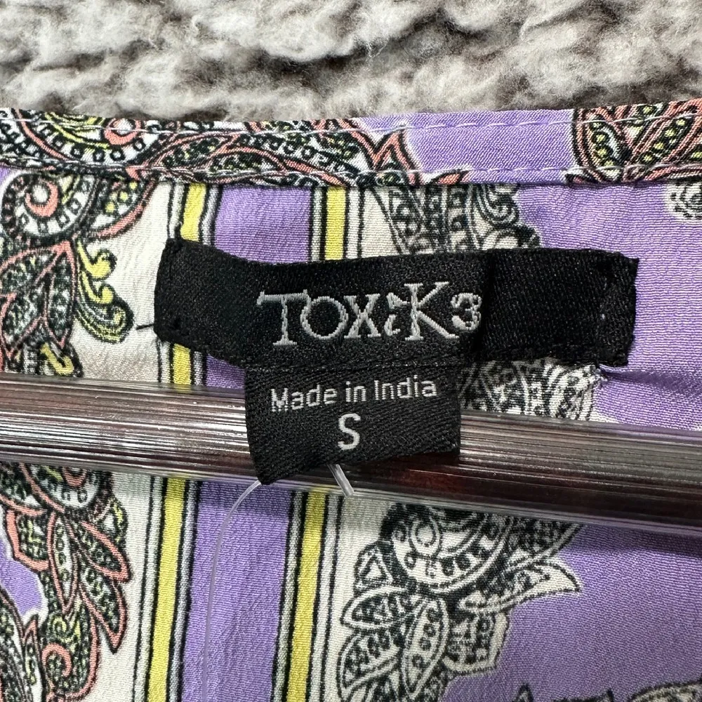 Purple Paisley Oversized‎ Top Size S Boho Festival Eclectic, Indie Artsy Retro - Image 3