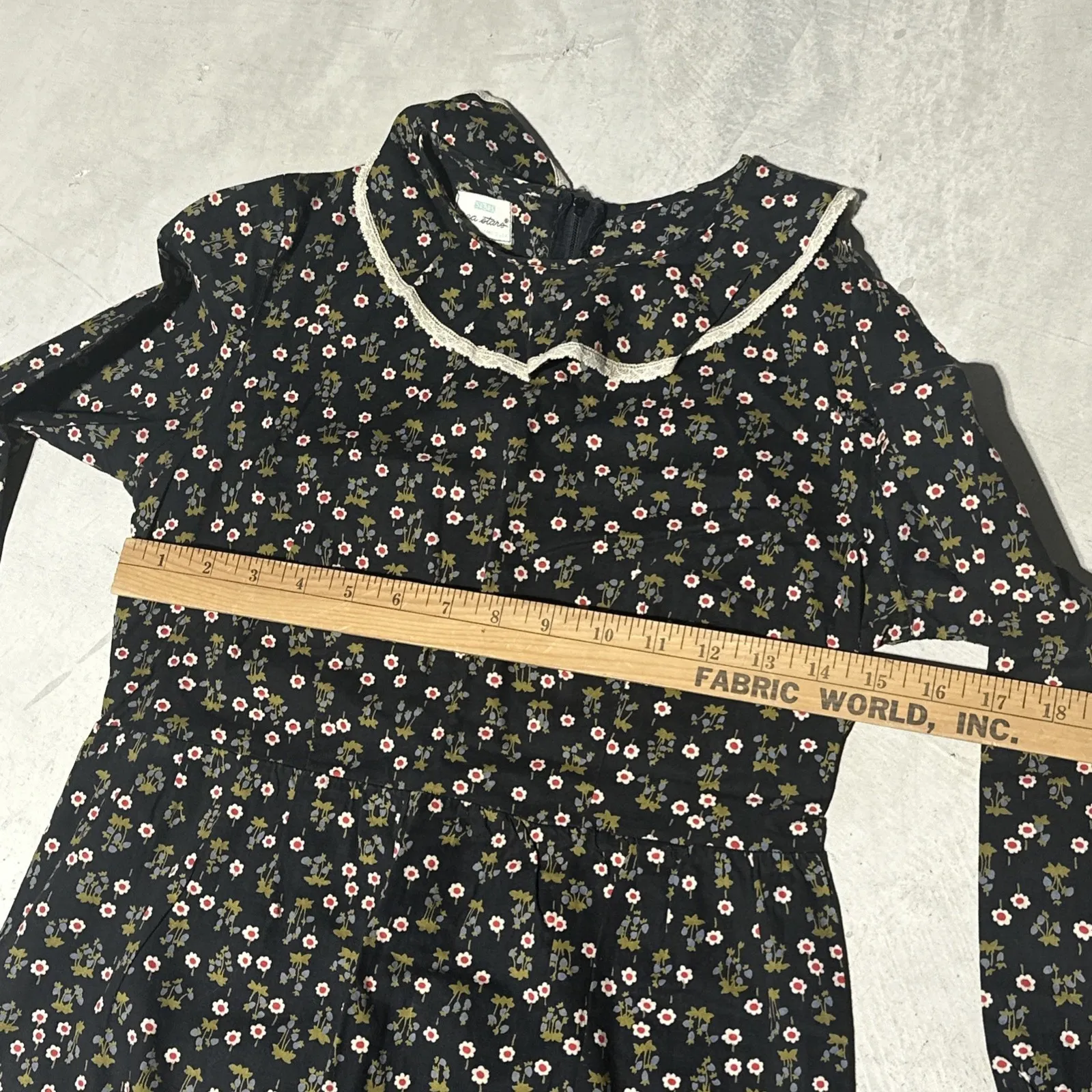 Genuine 1940s/50s Long Dress Floral by Sears Roebuck "Sea Stars" Lace USA Size 6 - Image 7