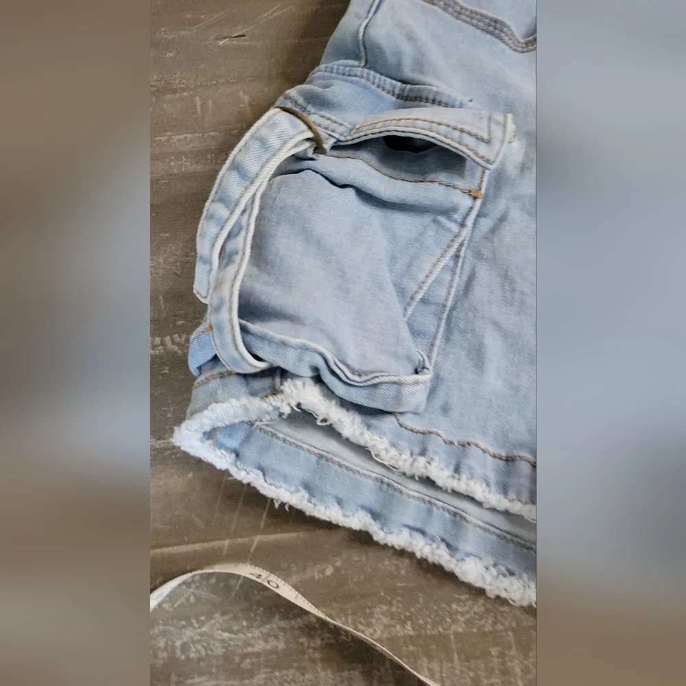 Bebe Y2K Light Blue Denim Women's Shorts Size 4 - Image 4