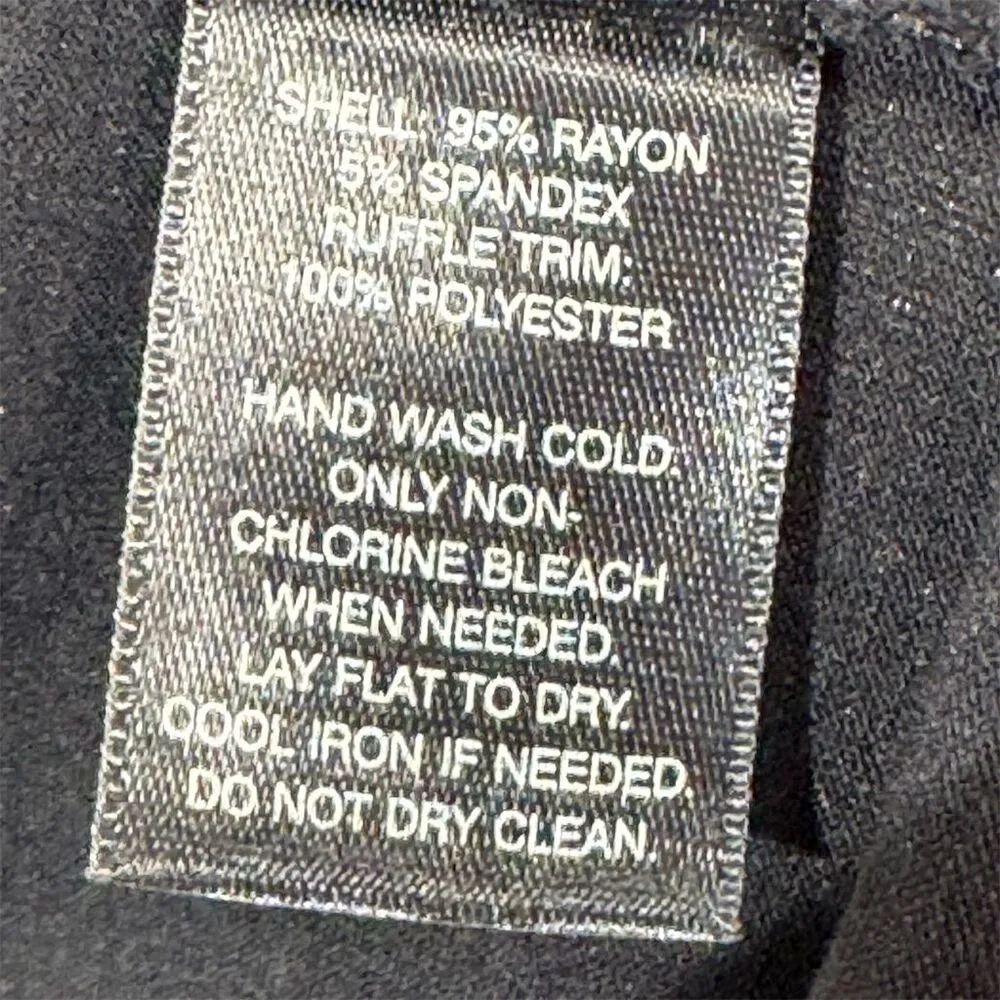 White House Black Market Tiered Ruffle Dress XS Black 3/4 Sleeve Whimsygoth - Image 8