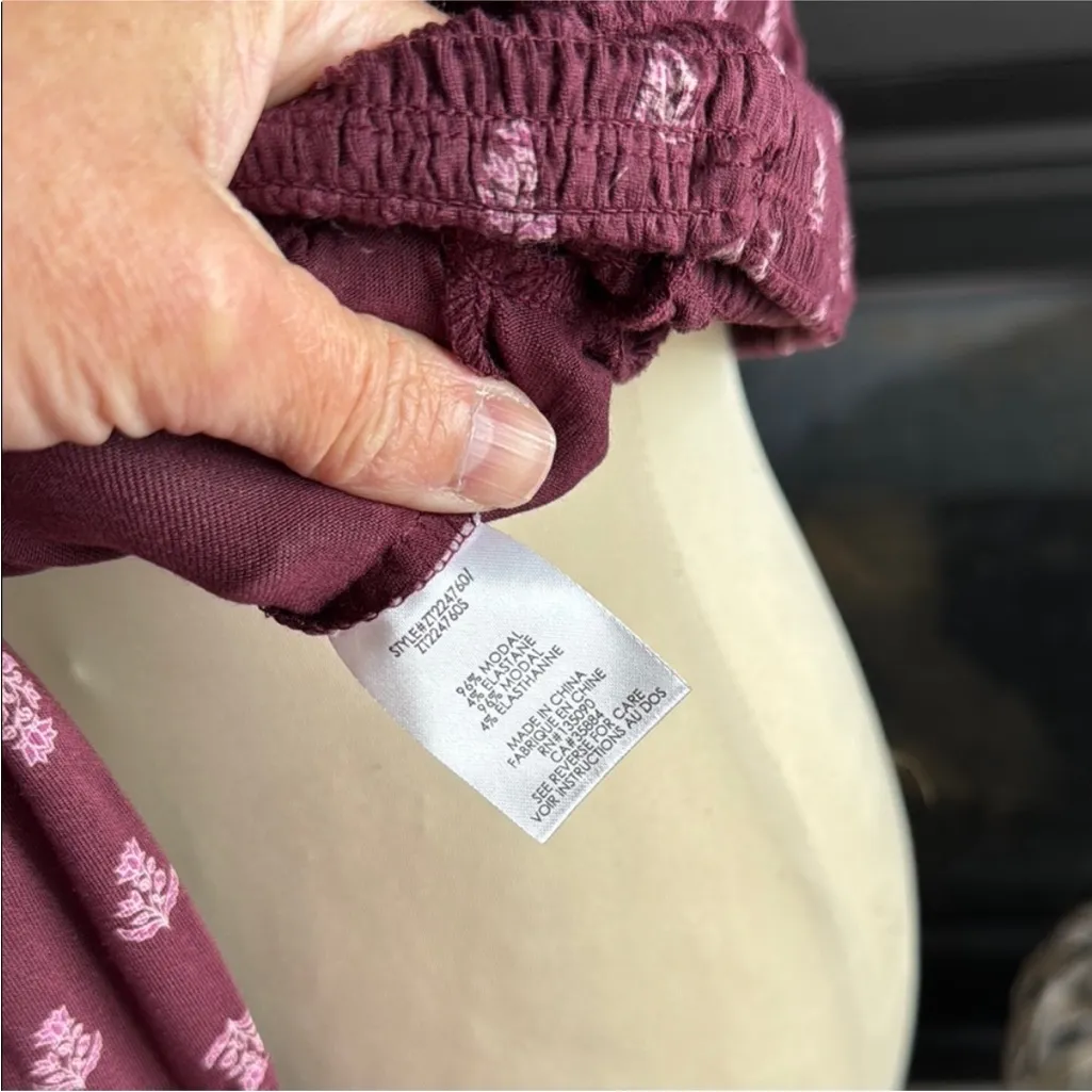 Z Supply Maroon Floral Wrap Top - Image 12