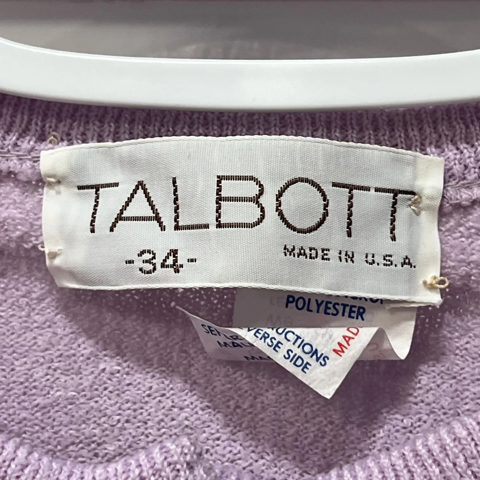 Talbott USA 34 Deadstock Purple Cardigan Sweater Union Vintage Career Knit Size L - Image 7