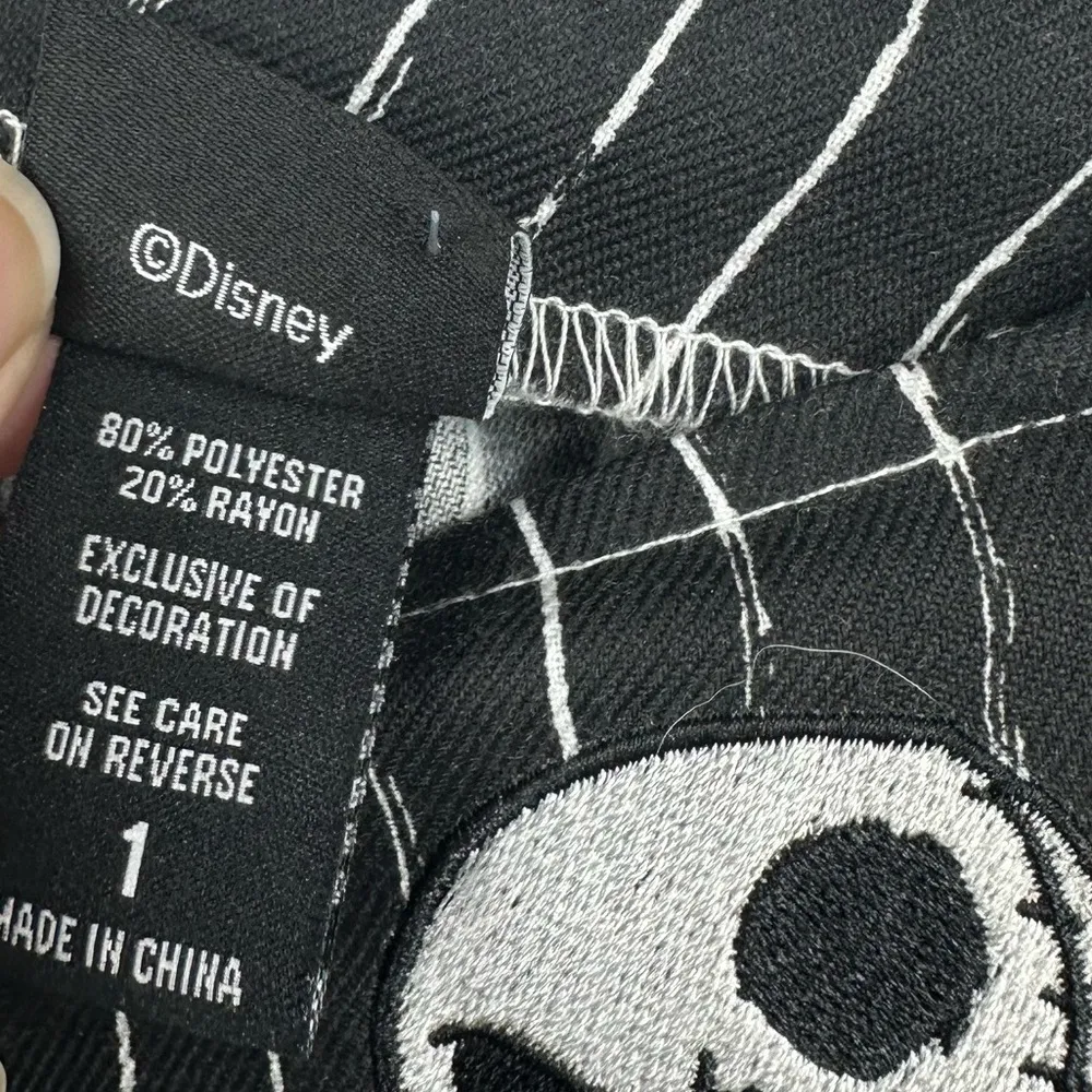 Nightmare Before Christmas Jack Skeleton Pleated Mini Skirt Size 1 Spooky - Image 5