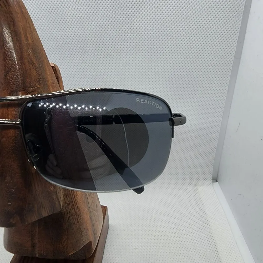 Kenneth Cole Reaction Gunmetal & Black Aviator Sunglasses - Image 3