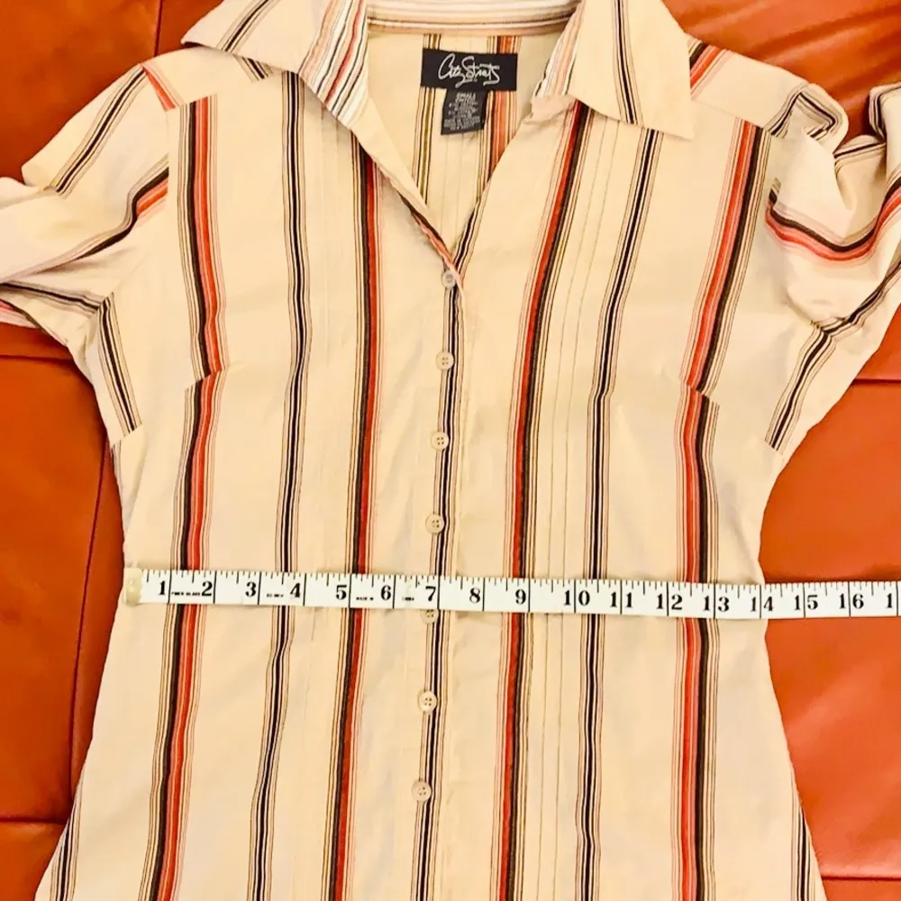 City Streets striped button down cotton shirt. EUC - Image 10