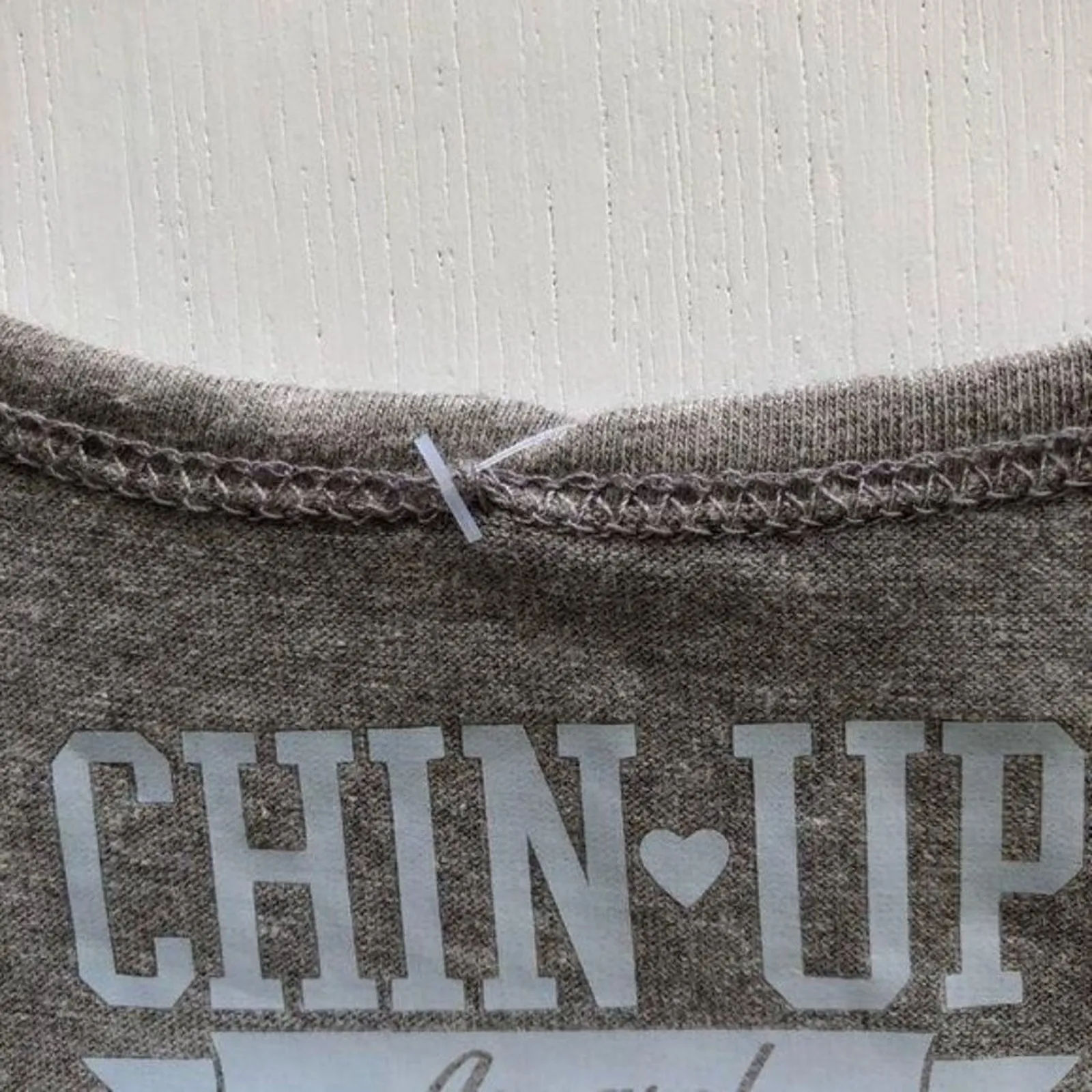 Chin Up Apparel Athletic Sporty Racerback Workout Gray Graphic Tank Size S - Image 5