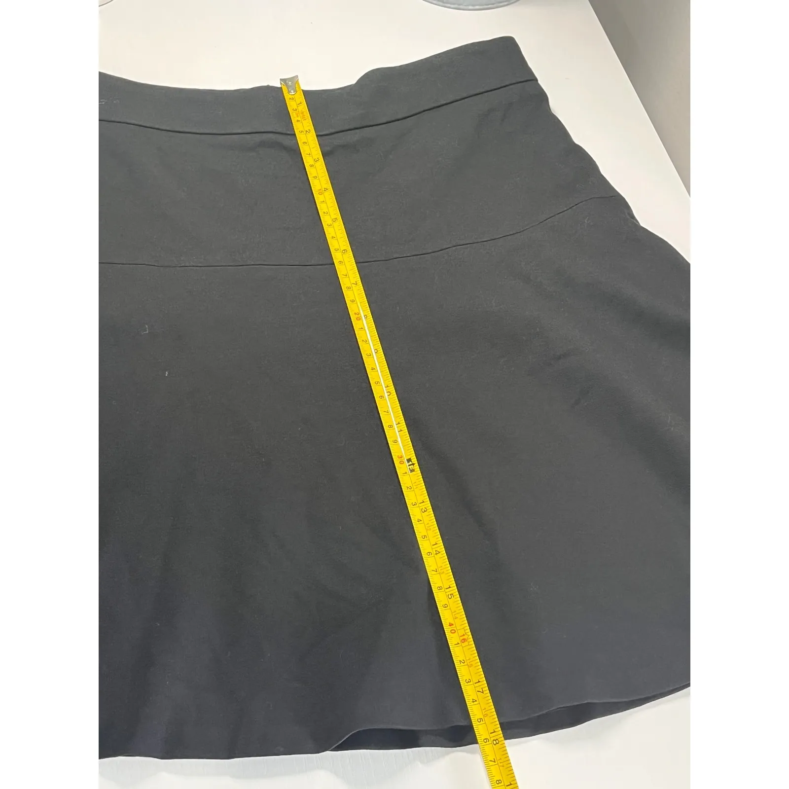 Banana Republic Black Ponte Knit Fit Flare Mini Skirt Size 0 - Image 8