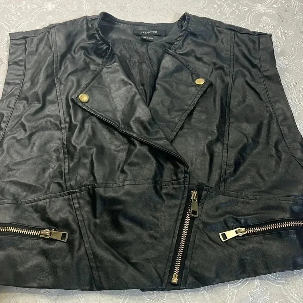 Paper tee   Leather Jacket L - Image 9