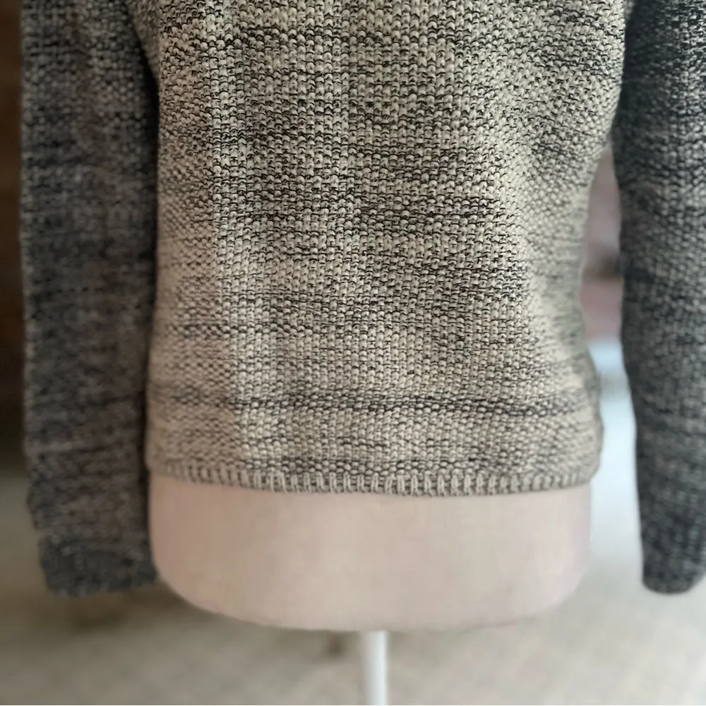 Talbots Grey Boucle Metallic Silver Knit Sweater Cardigan Zip up Jacket SP - Image 11