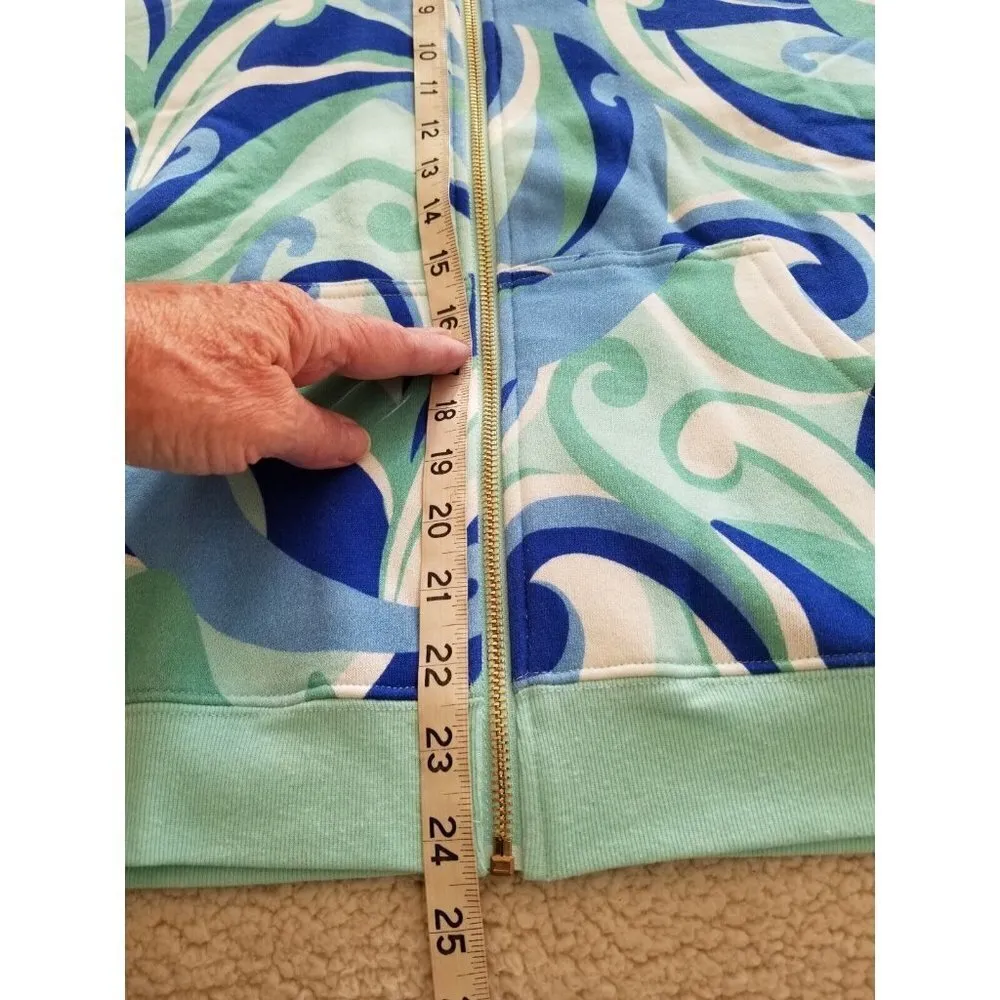 Hill House The Allie Zip Up Hooded Jacket in Blue Ocean Kaleidoscope Size S - Image 10