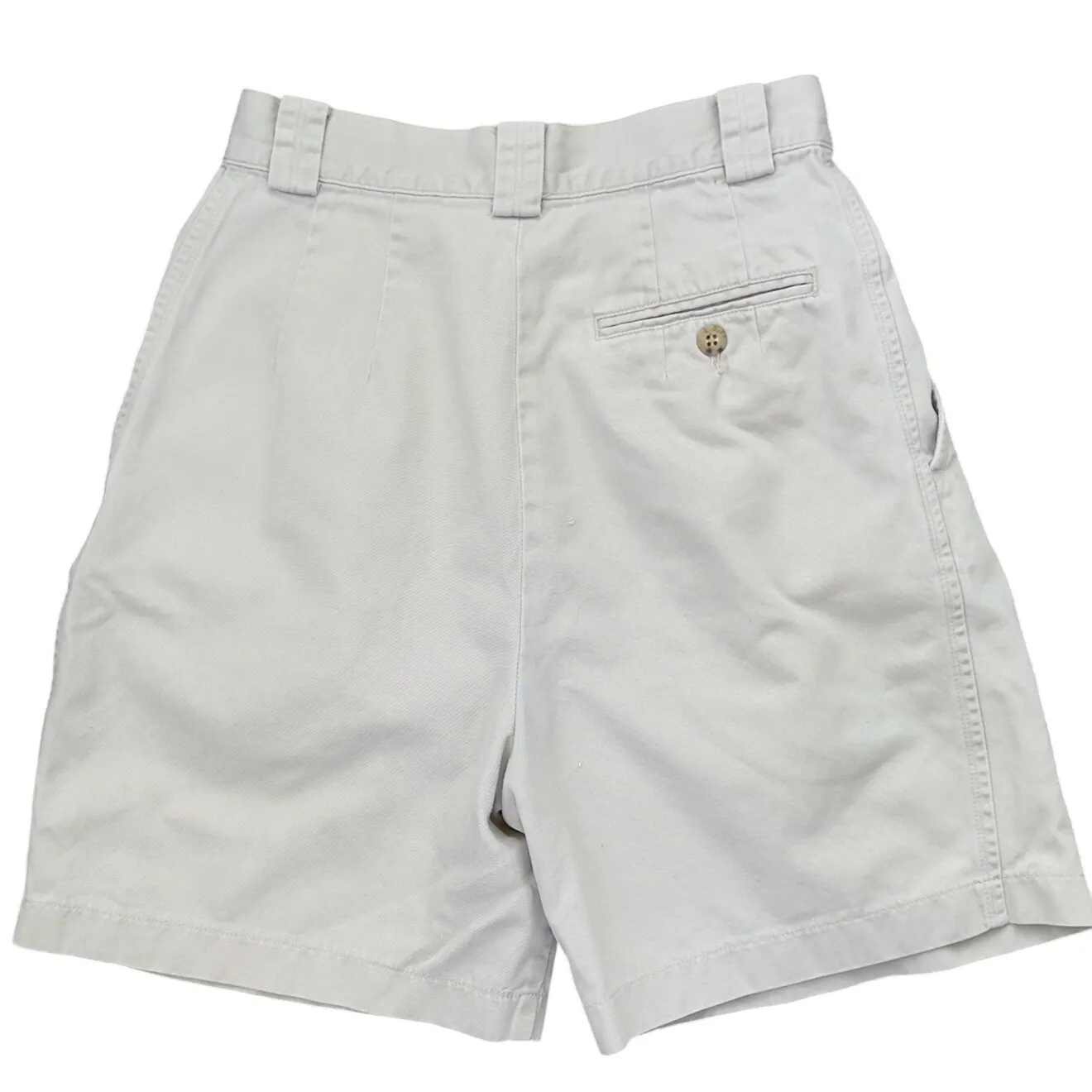 A1 80s VTG Banana Republic Pleated‎ Khaki Shorts High Waist Cotton Size 6 - Image 5