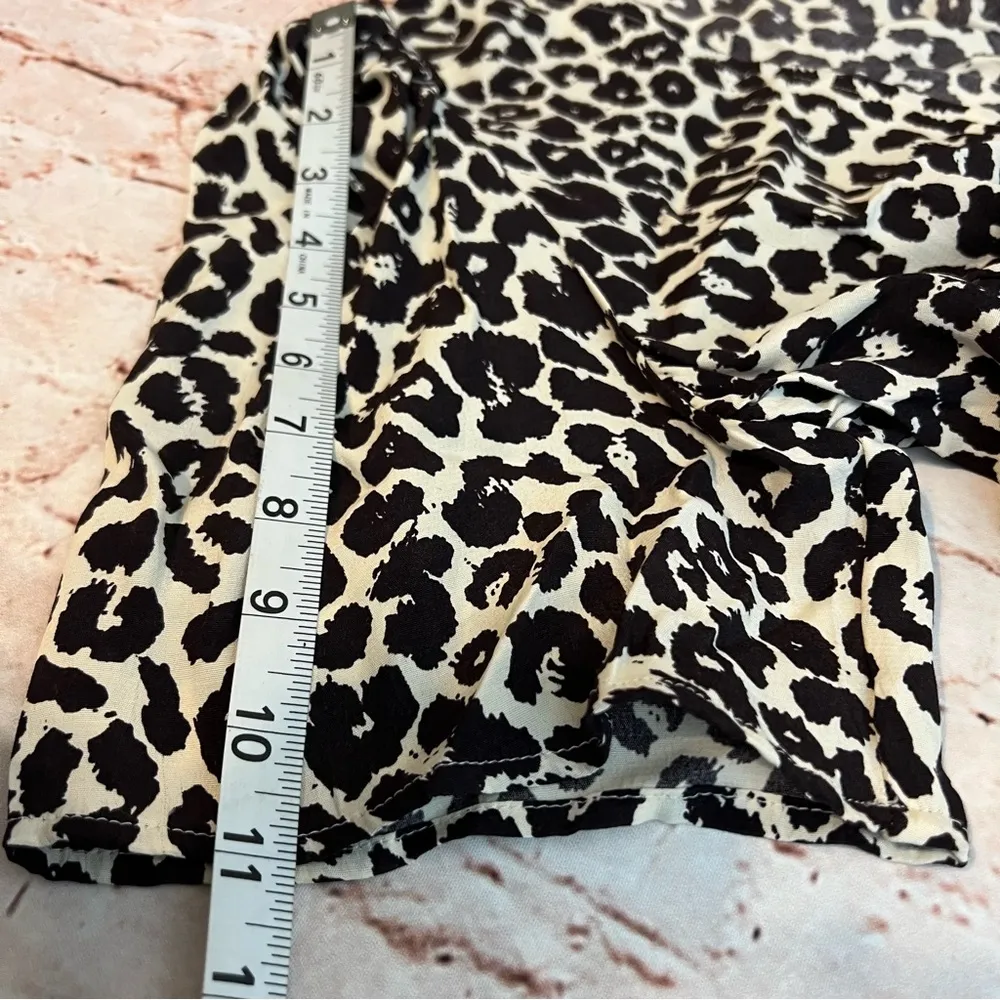 🌱Something Navy Leopard Mini Dress Size L - Image 8