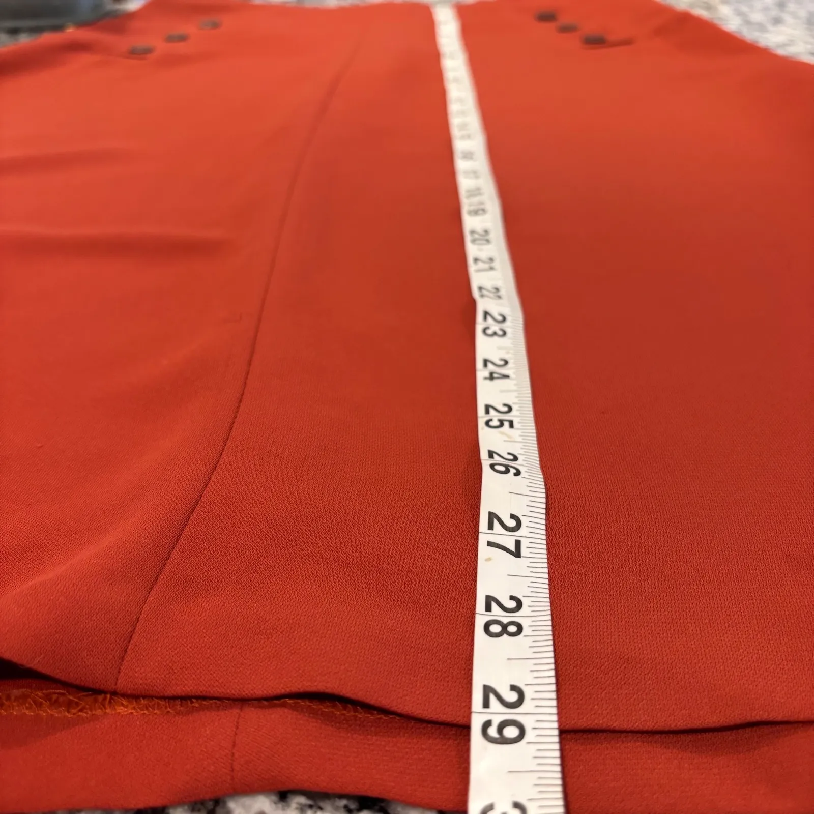 Forever 21 Rust Orange Button Tab Skirt A-Line Polyester Contemporary Size Large - Image 7