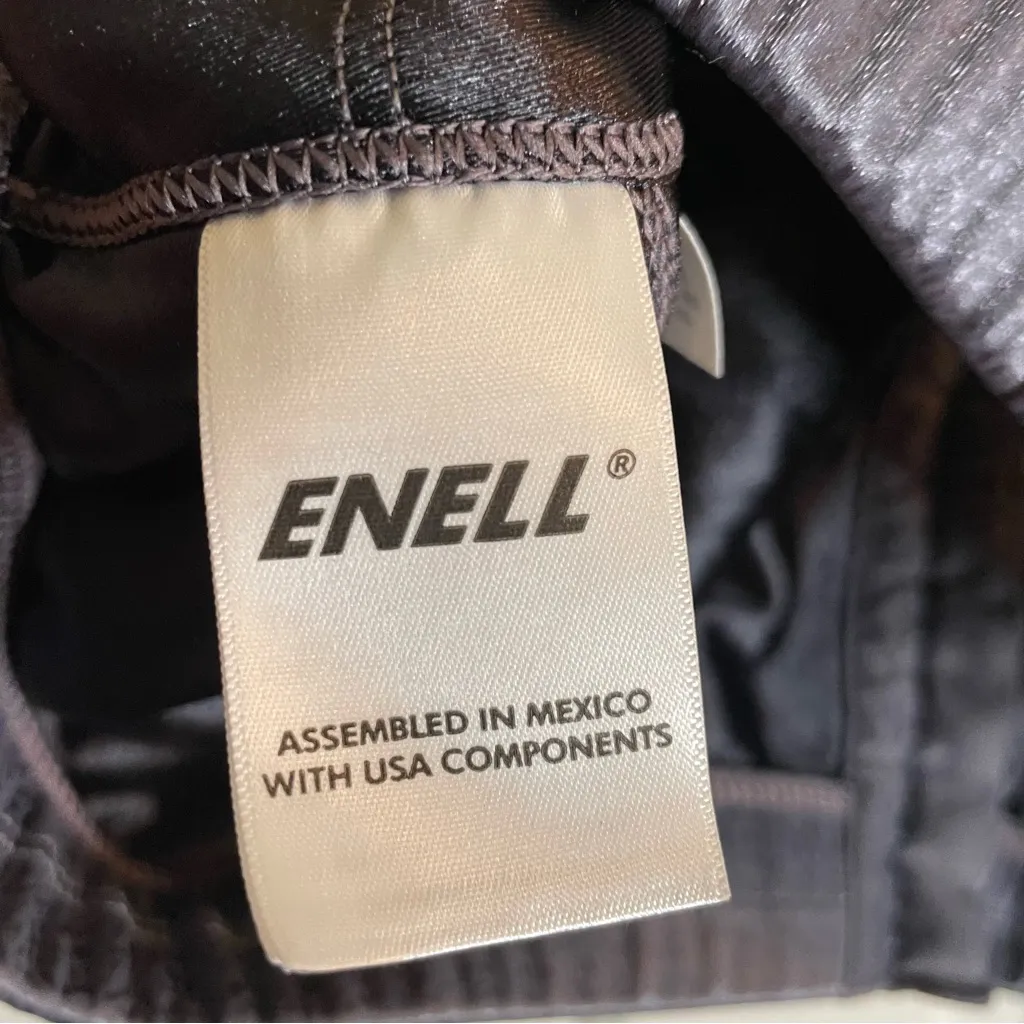 Enell Women's Gray Sports Bra with Purple Trim W/Hook & Eye Front Closure Size 7 - Image 2