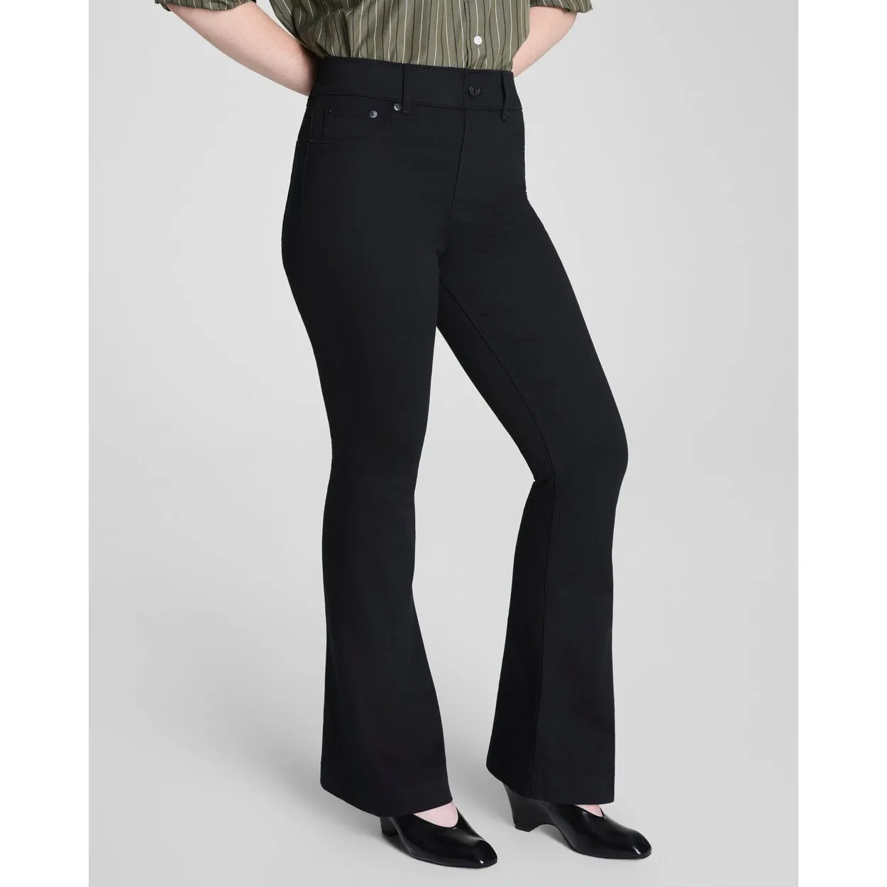 Spanx Flare Jeans Size 2X Petite Clean Black 20326Q Denim Shape Stretch Pull On - Image 2