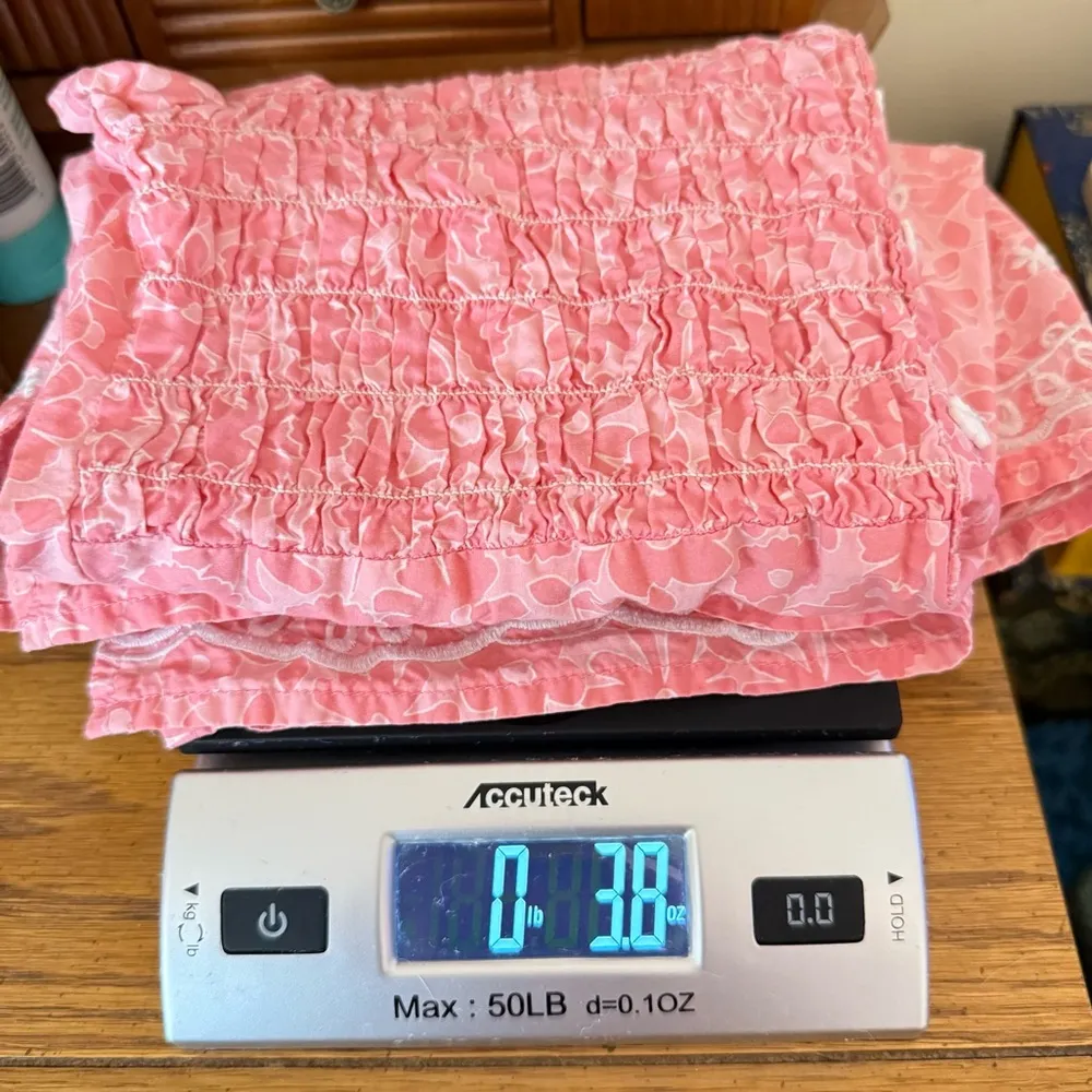 Elan Scrub Medical Nurse Vet Top Pink Floral Smocked Women’s Size XS Cotton - Image 10