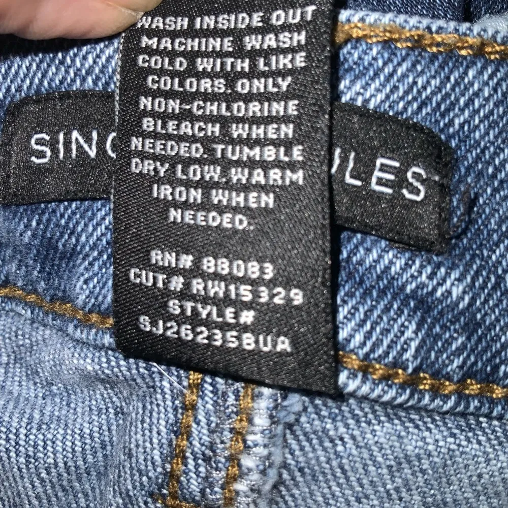 Sincerely Jules Faded Blue Denim Elastic Waist Straight Leg Mom Jeans Size 11 - Image 8