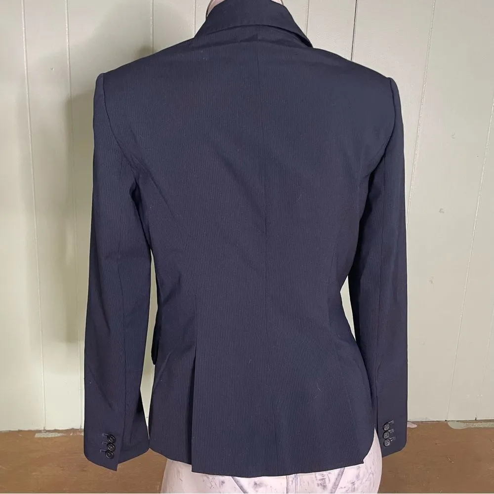 3.1 PHILLIP‎ LIM Navy Blue One Button Peak Lapel Blazer Womens Size 2 - Image 3