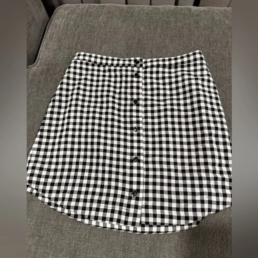 Topshop Black and White Gingham Mini Skirt - Image 7