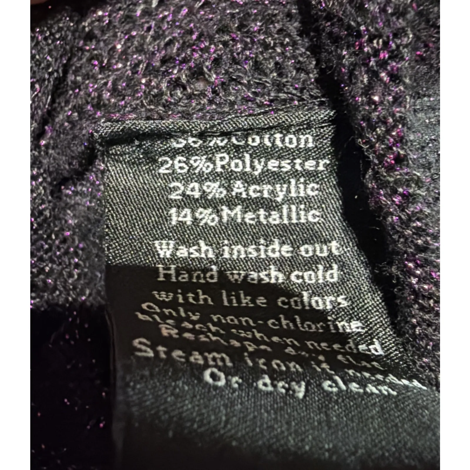 Rock & Republic Hollow Out Western Long Sleeve Sweater Purple Women’s Large - Image 4