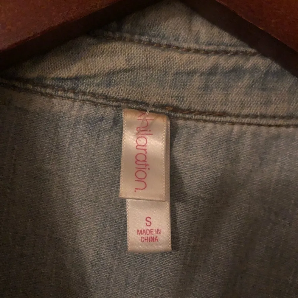 Tie dye jean button down denim shirt shirt Blue - Image 6