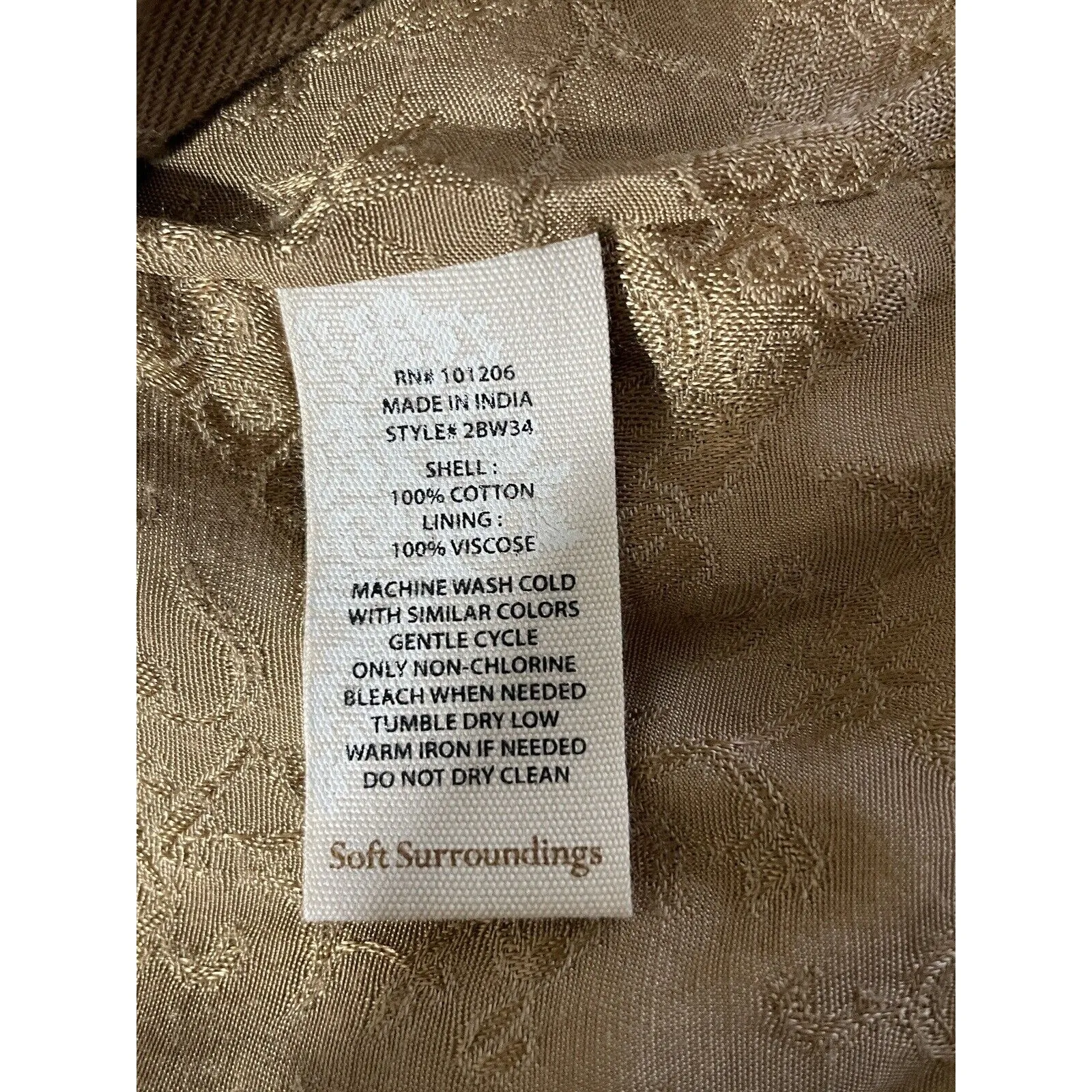 SOFT SURROUNDINGS Turlington Latte Military Style Jacket Size Medium Asymmetric - Image 10