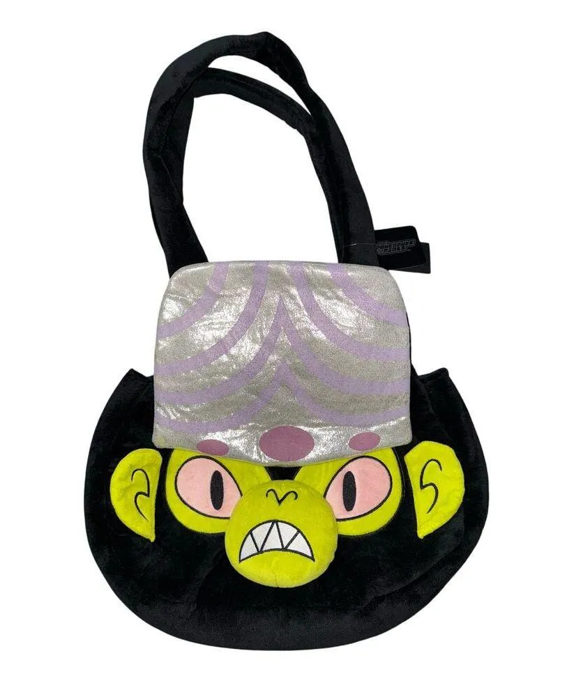 NWT The Powerpuff Girls Mojo Jojo Monkey Face Plush Tote Bag Purse y2k 2000’s Black - Image 4