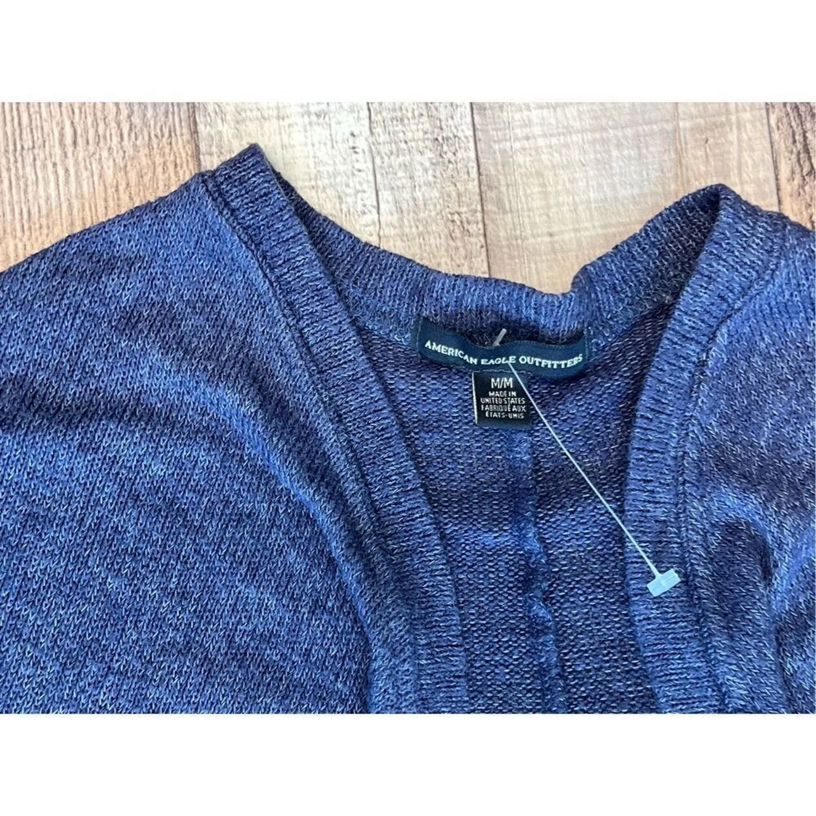 American Eagle Outfitters Blue Open Shrug Cardigan Sweater MEDIUM Non-Button‎ - Image 5
