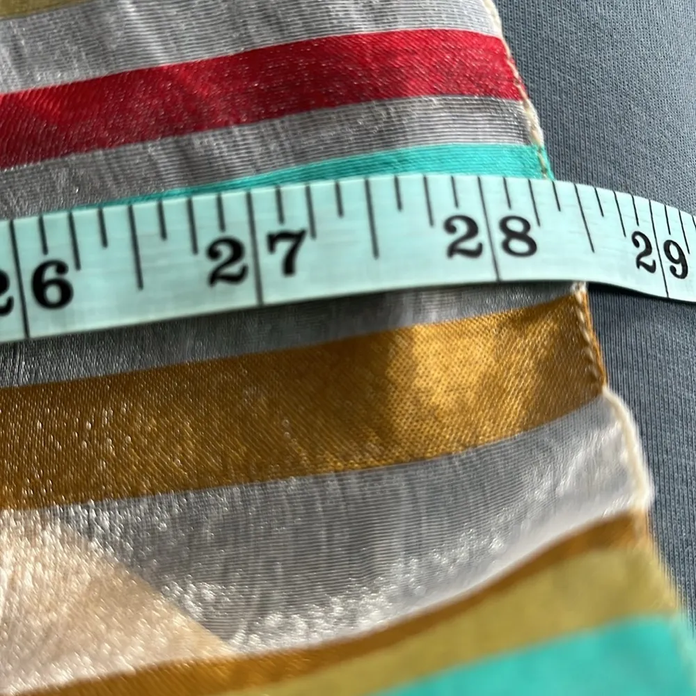 Women’s Italian Striped Cotton Blend Metallic Oversized Thread Scarf Blue - Image 7