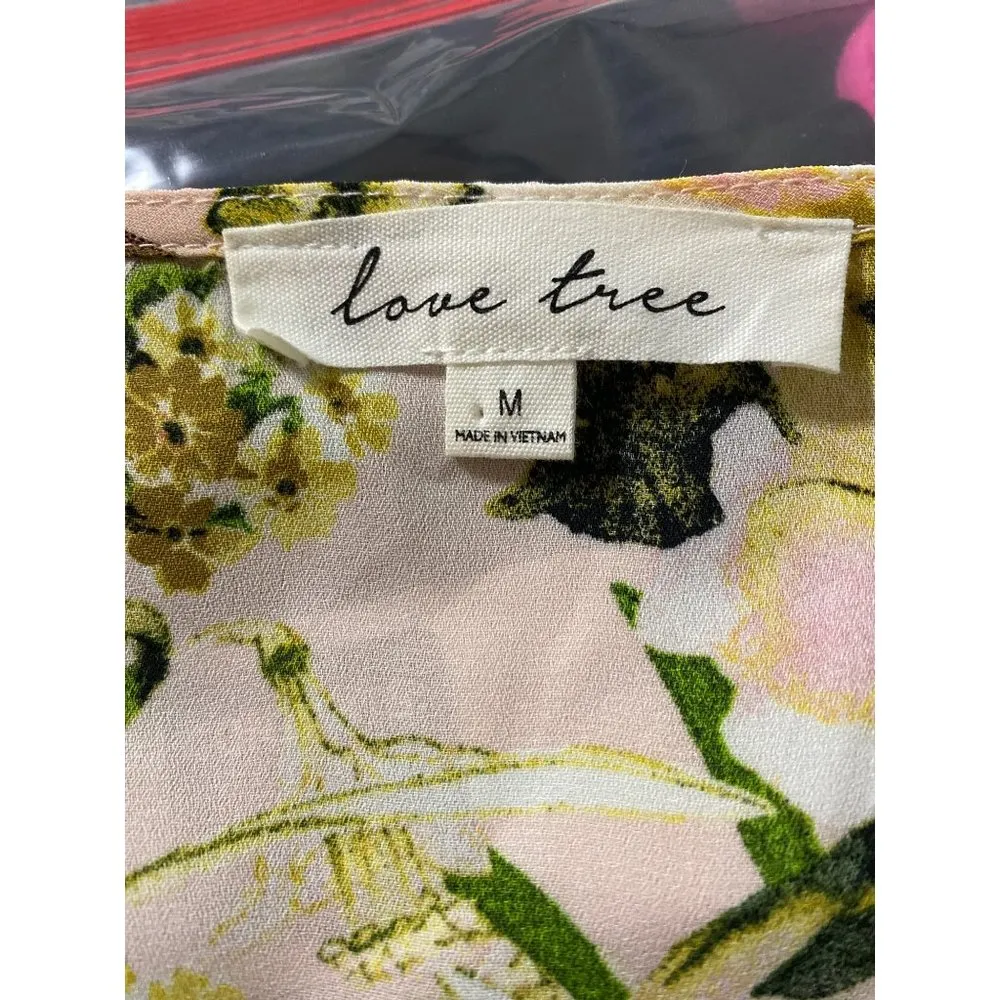 Love Tree M Floral Blush Lace Trim Romper - Image 5