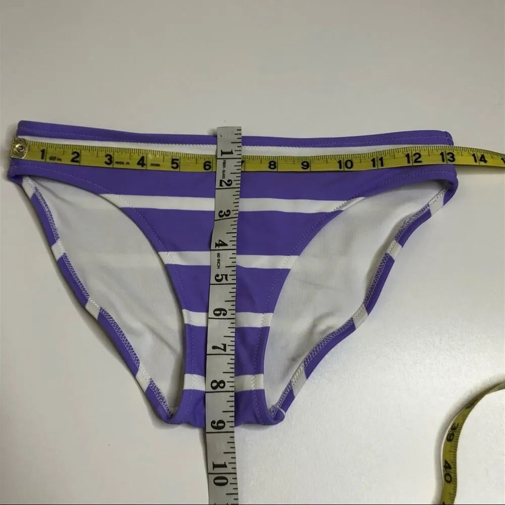 Aerie Purple Striped Scoop Neck Bikini Set Sm - Image 10
