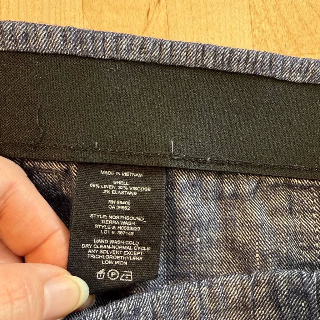 Theory Mid-Rise Korene Chambray Linen Blend Ankle Pull On Pant, 2 - Image 9