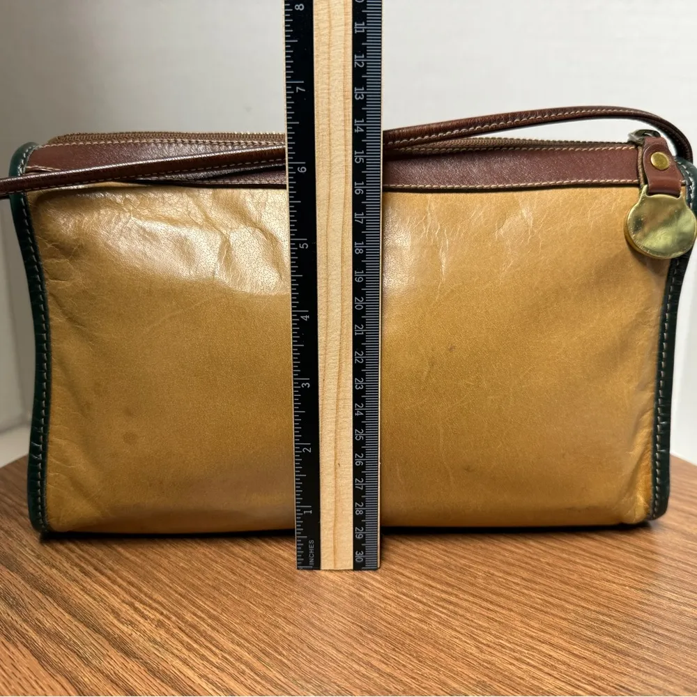 Brahmin Vintage Baguette Soft Leather Tricolor Crossbody Purse Handbag - Image 7