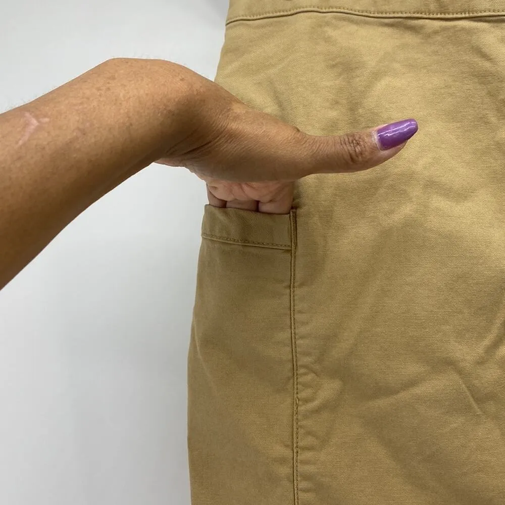 TOAD&CO cotton stretch front button khaki mini skirt Gorpcore everyday Y2K Tan Size 2 - Image 2