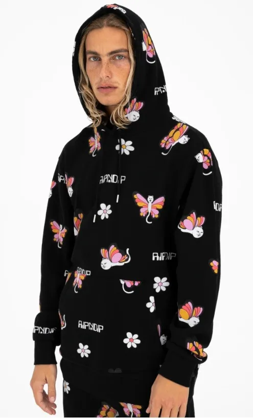 ripndip cat butterfly hoodie pullover sweatshirt Medium Unisex - Image 1