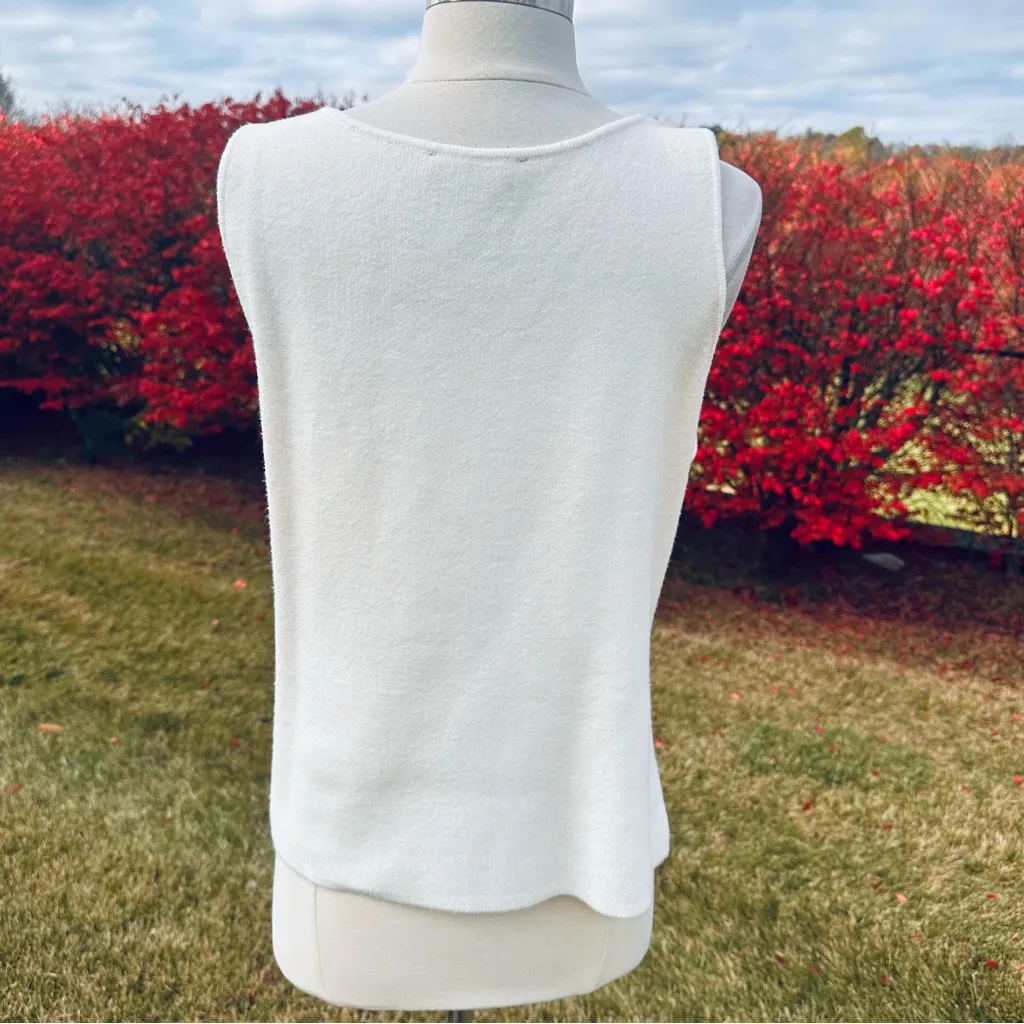 Boston Proper Elegant Cream Sleeveless Top - Image 9