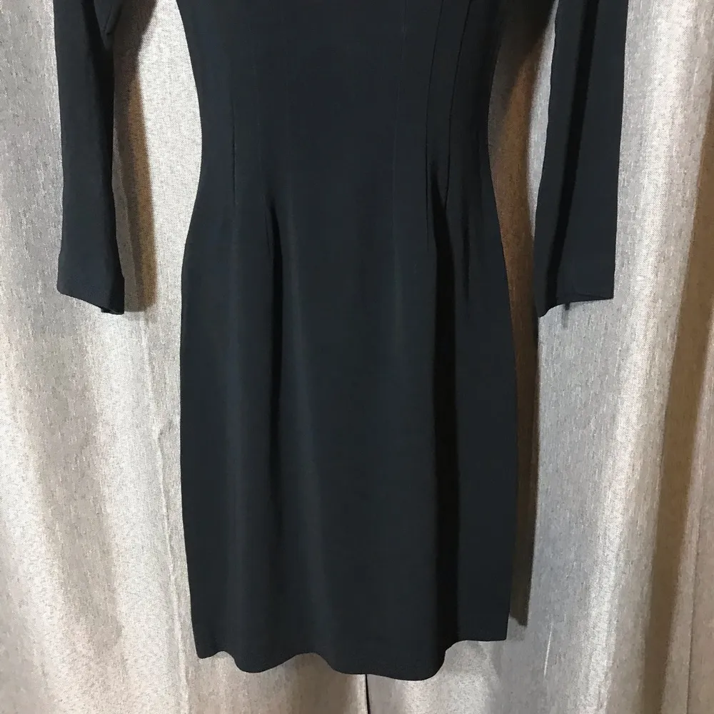 Prada Black Nero Pleated Long Sleeve Simple Dress - Image 3