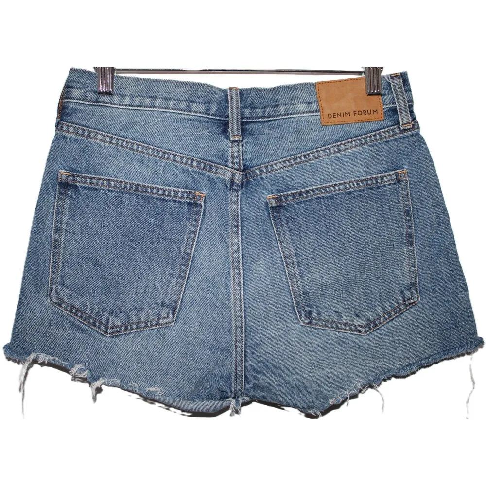 NWOT Aritzia Denim Forum Yoko Short Blue Distressed Cotton Jean Shorts Size 27 - Image 2