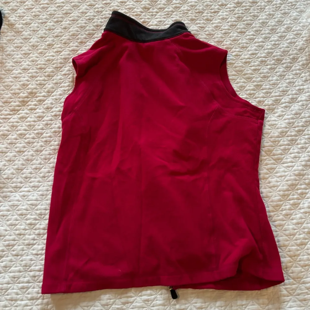 Bright Pink Lands End Fleece Vest Size L - Image 3